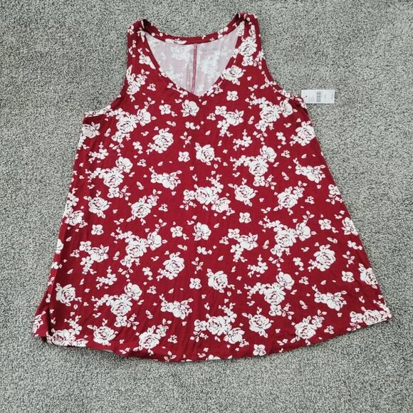 Lane Bryant Floral Flowy V-Neck Tank Top Sleeveless Blouse Size 14/16   "NEW" - Picture 4 of 12